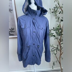 LL Bean Luna Jacket Women’s M Hooded Utility Fleece Lined Spring Coat Purple